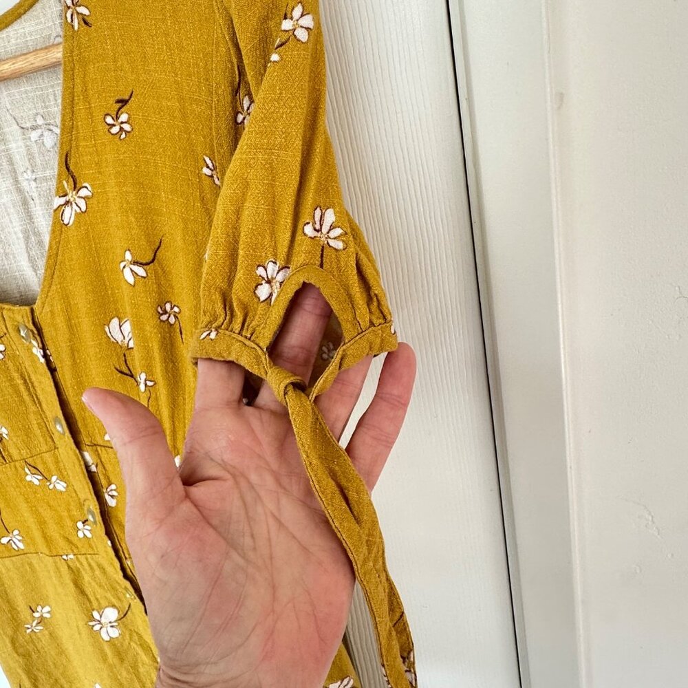 Universal Thread Mustard Yellow Floral Midi Dress - Picture 7 of 13